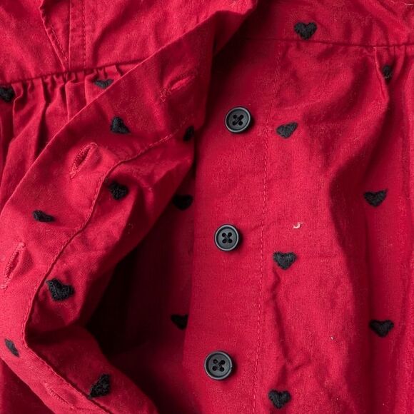 Hatch Red Embroidered Midi Button  Long Sleeve Cotton Dress Size S - Picture 14 of 16